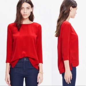 Madewell Silk Red Blouse medium
